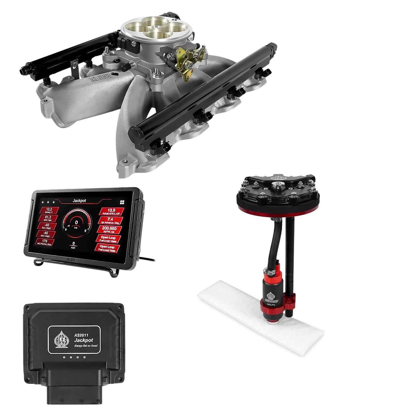 Jackpot LS EFI System - Master Kit with Tank Conversion Pump Module with Internal Regulator + 20' PTFE Hose Kit