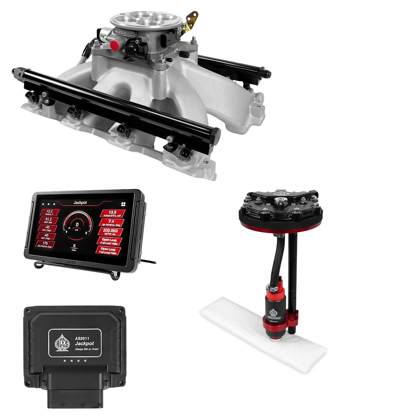 Jackpot LS EFI System - Master Kit with Tank Conversion Pump Module with Internal Regulator + 20' PTFE Hose Kit